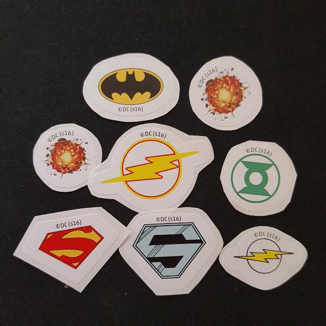 Set 4 Of 8 8 Pcs Per Set Dc Comics Mini Logo Stickers Books