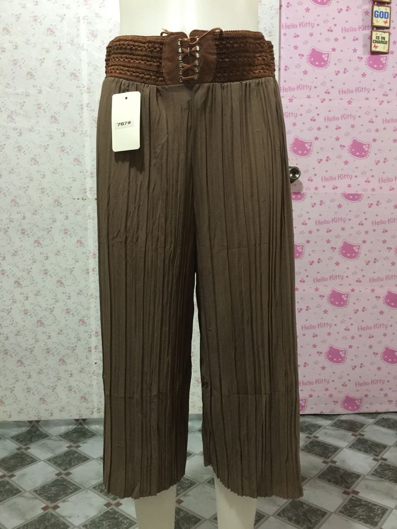 Square Pants Light Brown And Black Available Freesize Women S