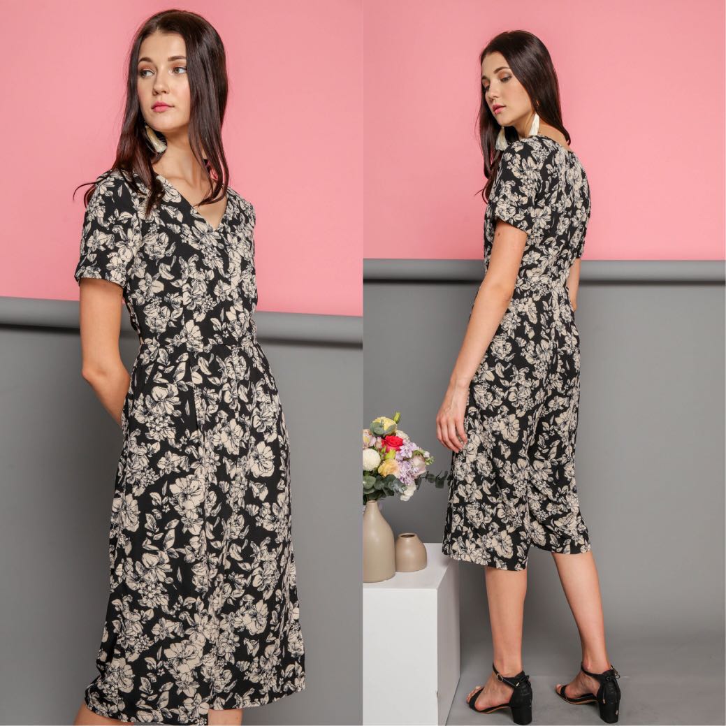 black midi jumpsuit