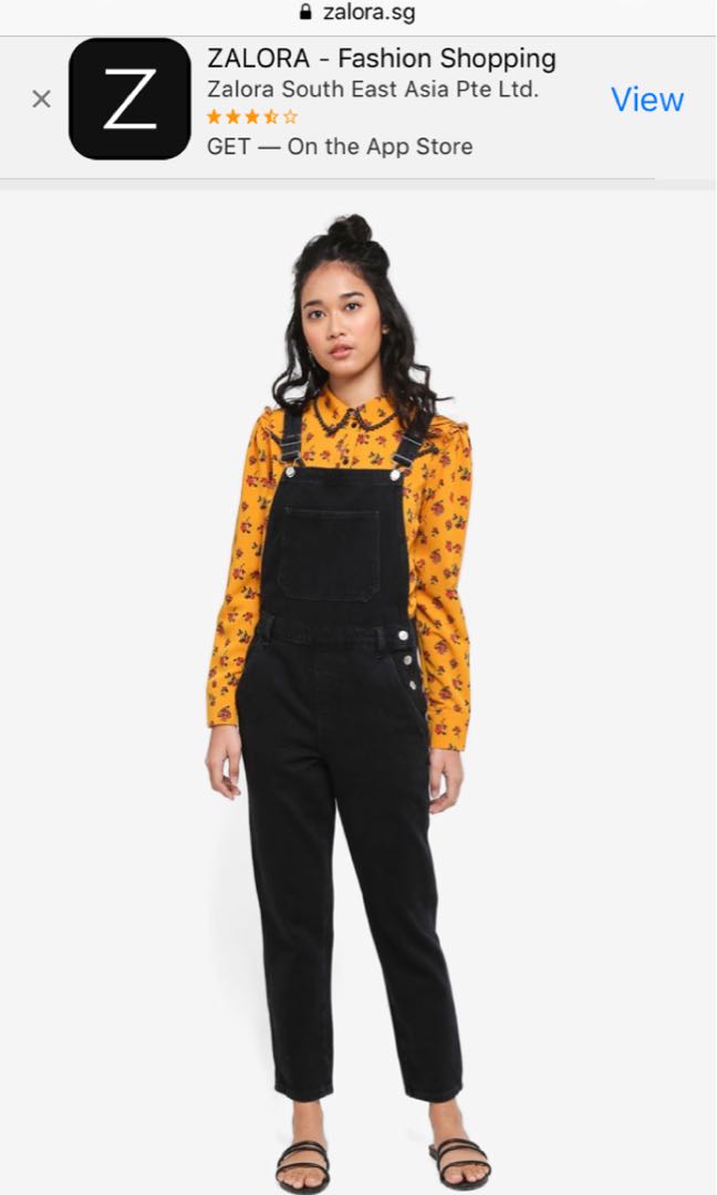 Topshop slim hotsell leg dungarees
