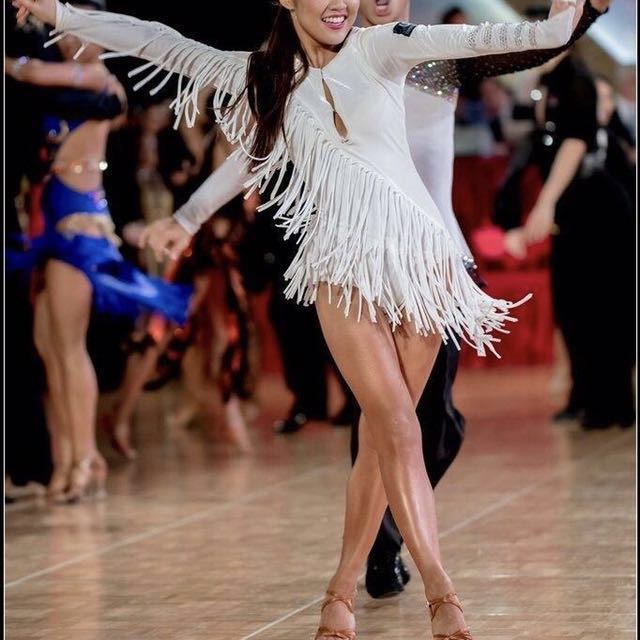 Velvet Tassel White Ladies Latin Salsa Dance Dress Costume Women s Fashion Dresses Sets Evening dresses gowns on Carousell