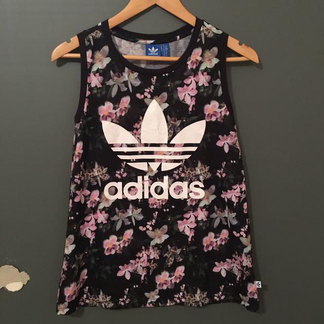 floral adidas tank top