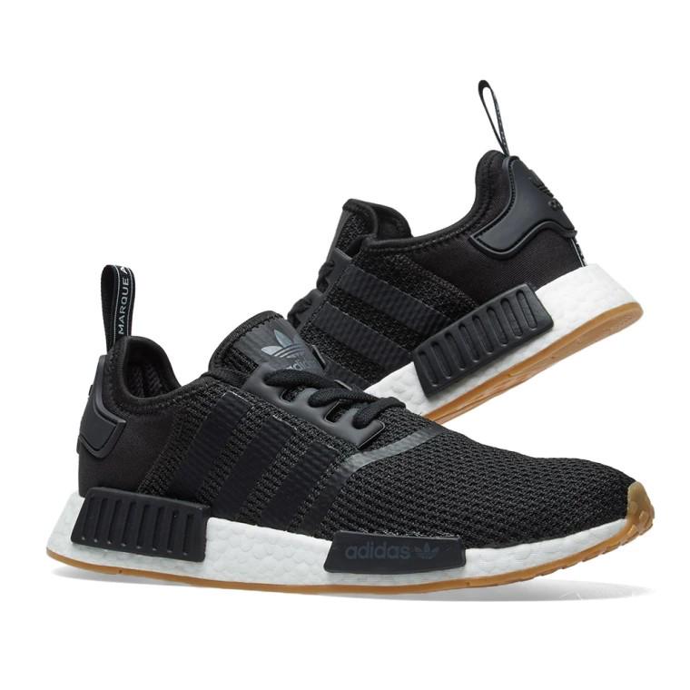Brand New Adidas NMD R1 Core Black \u0026 Gum / Size US 10.5, Men's Fashion,  Footwear, Sneakers on Carousell