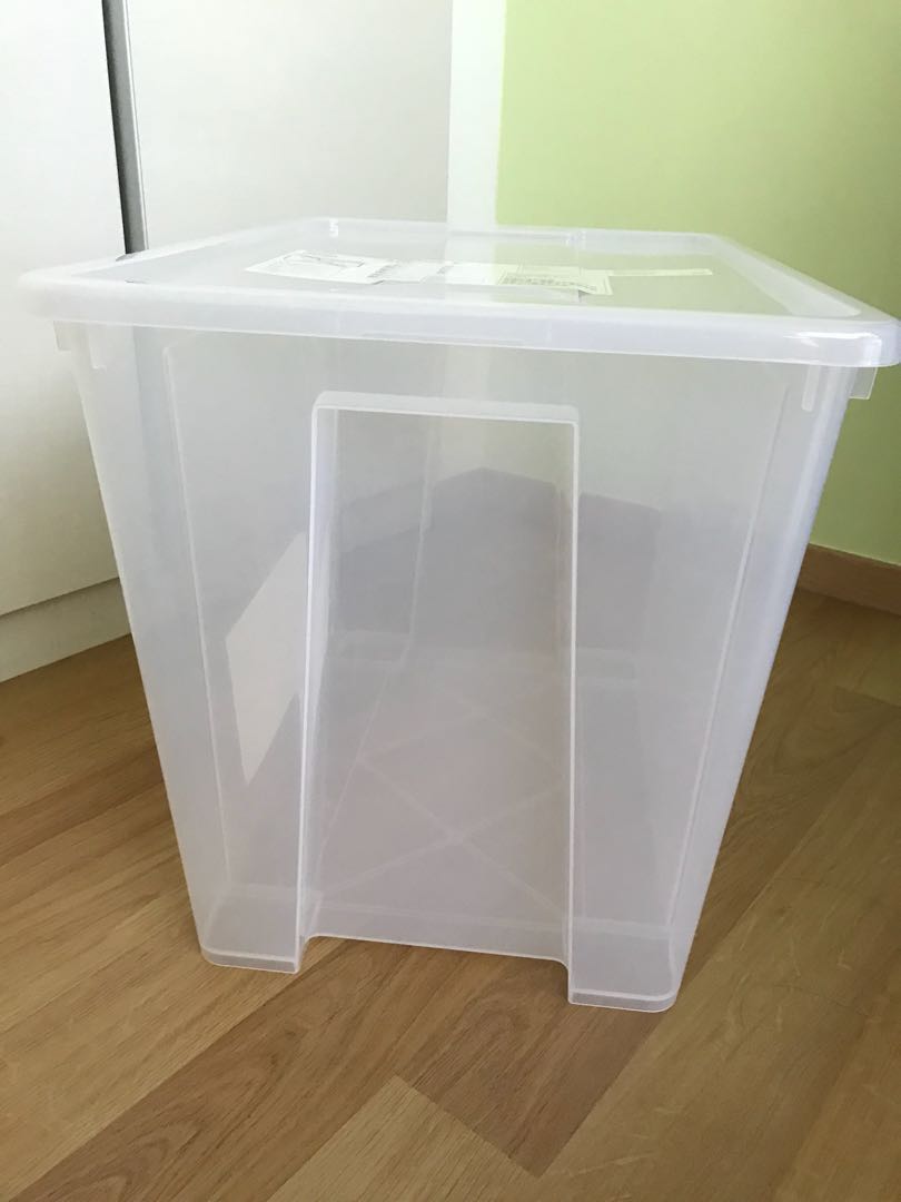 Brand New Ikea SAMLA Storage Box (65 litre) with cover, Furniture