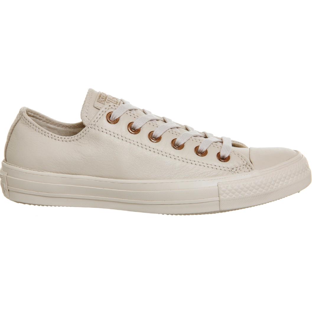 converse all star low leather sand dollar light gold exclusive