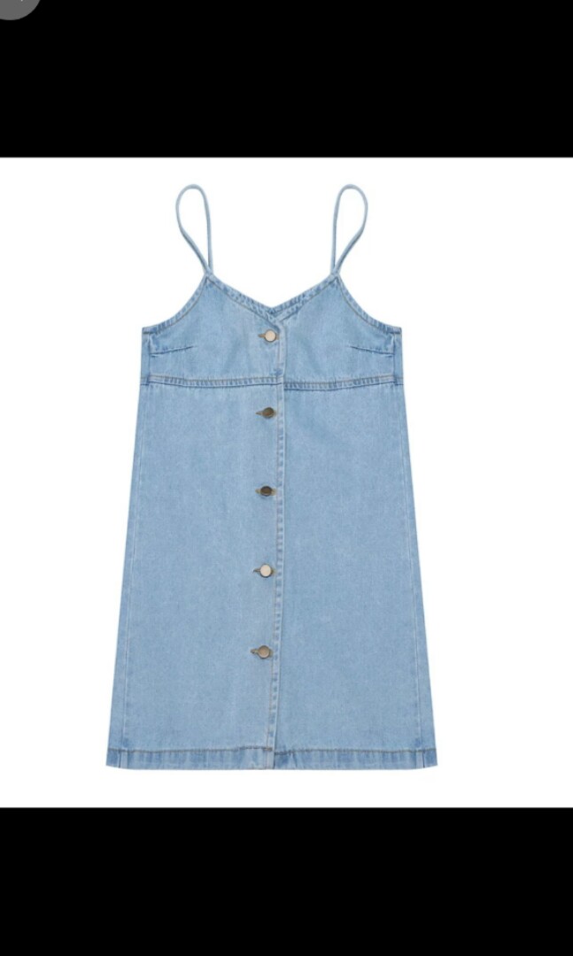 blue overall skirt