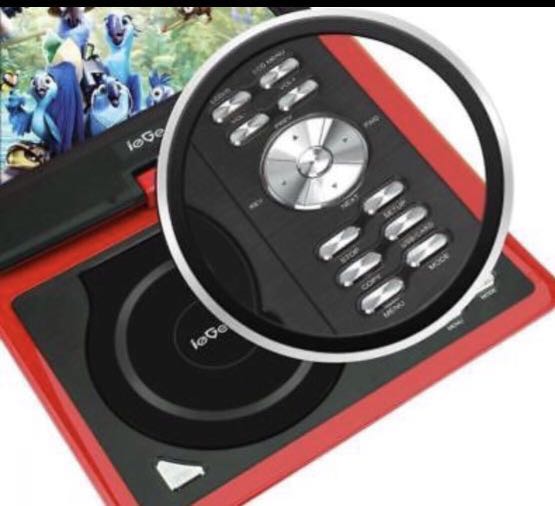 IEGEEK Portable DVD Player,9.5 screen, IK901 RED, Audio, Portable