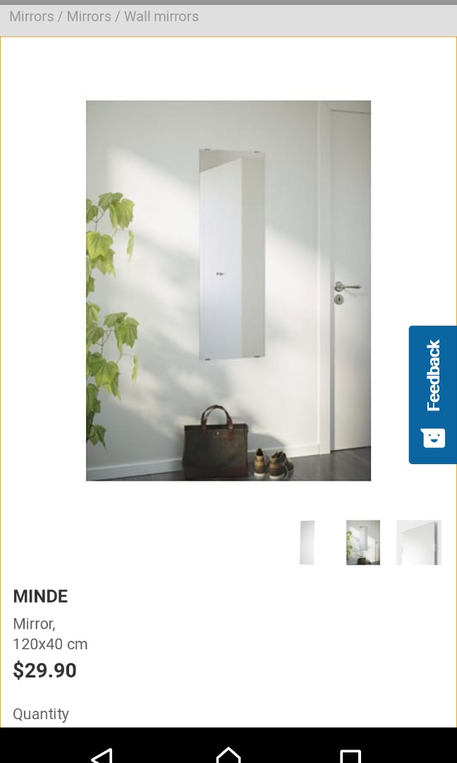 Ikea Minde mirror, Furniture & Home Living, Home Decor, Mirrors on