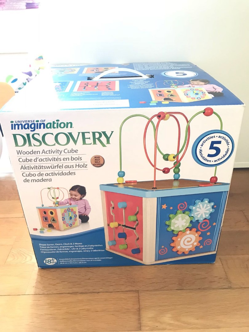 imaginarium wooden activity cube