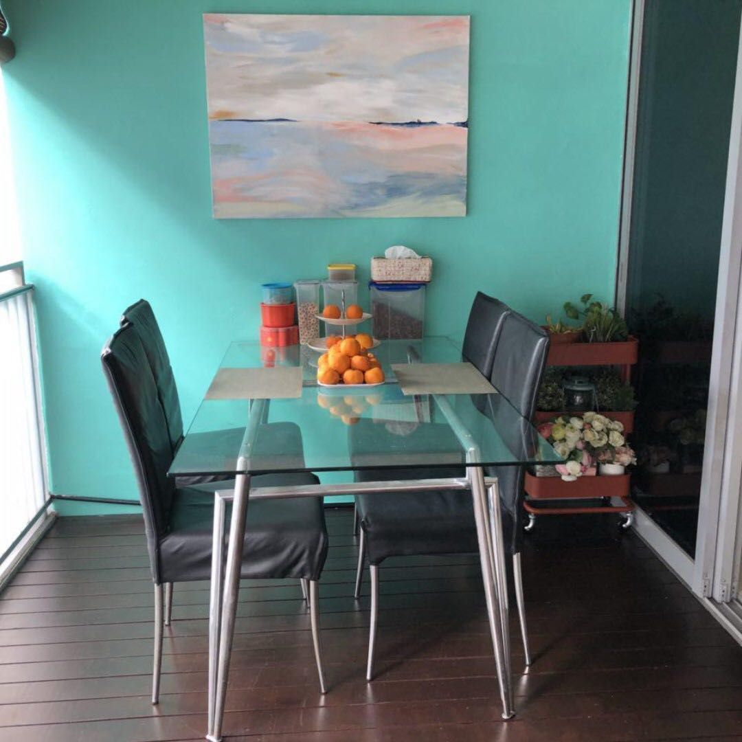 Italian Effezeta Dining Table And 4 Chairs Furniture Tables Chairs On Carousell