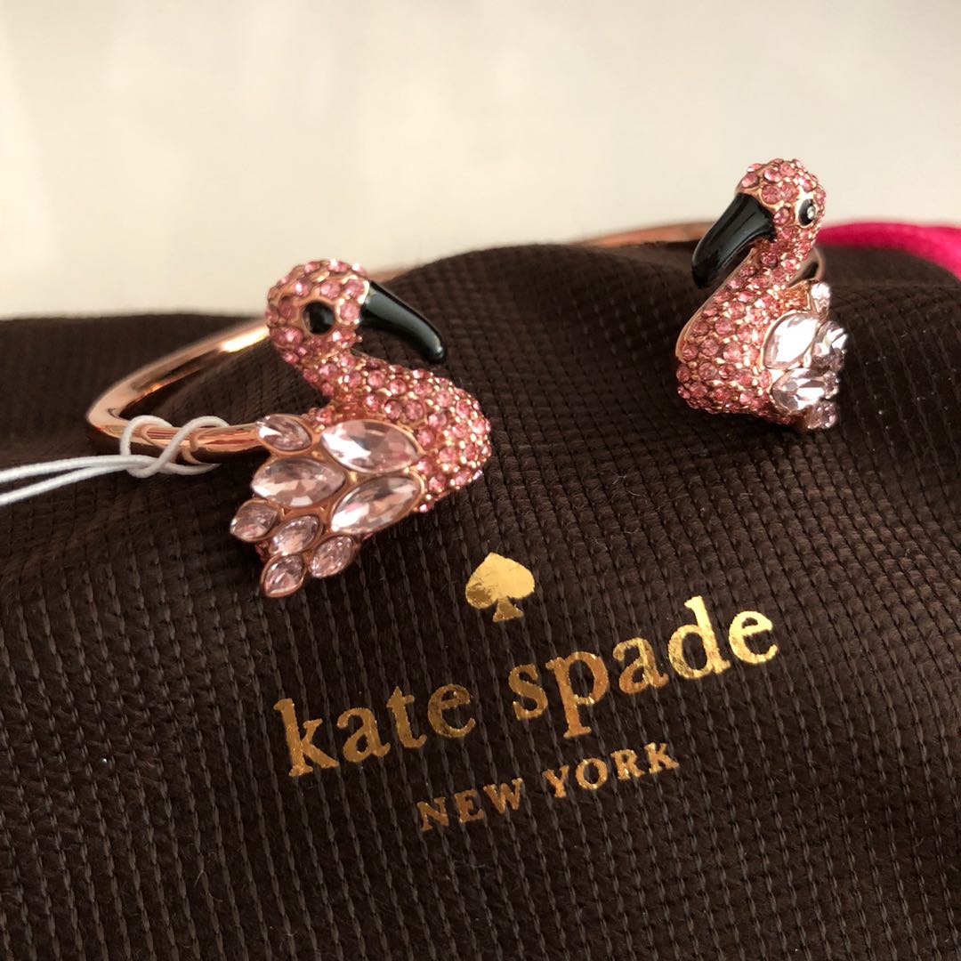 Kate Spade Bangle - pink flamingo, bird's the world (BNWT), Luxury,  Accessories on Carousell