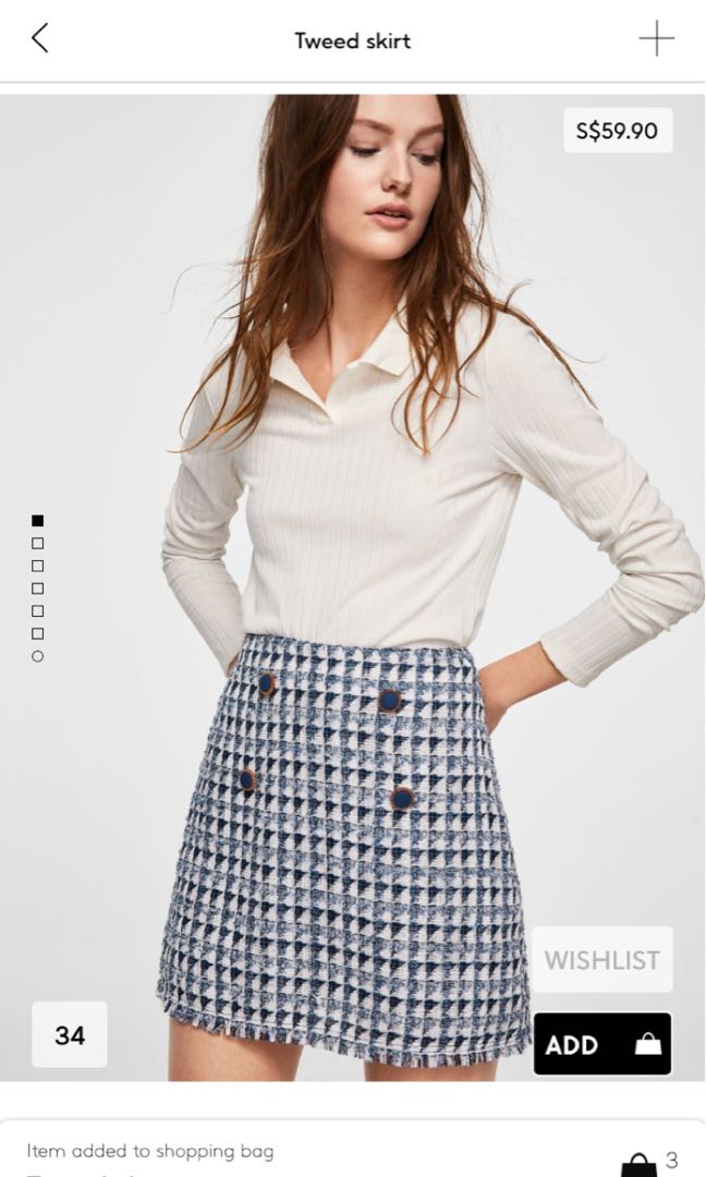 Mango Tweed Skirt Women s Fashion Bottoms Skirts on Carousell