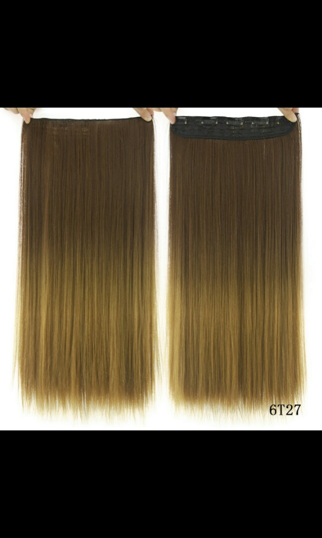No Tradesnego Ombre Dip Dye Straight Clip On Hair Extension Pm If Int