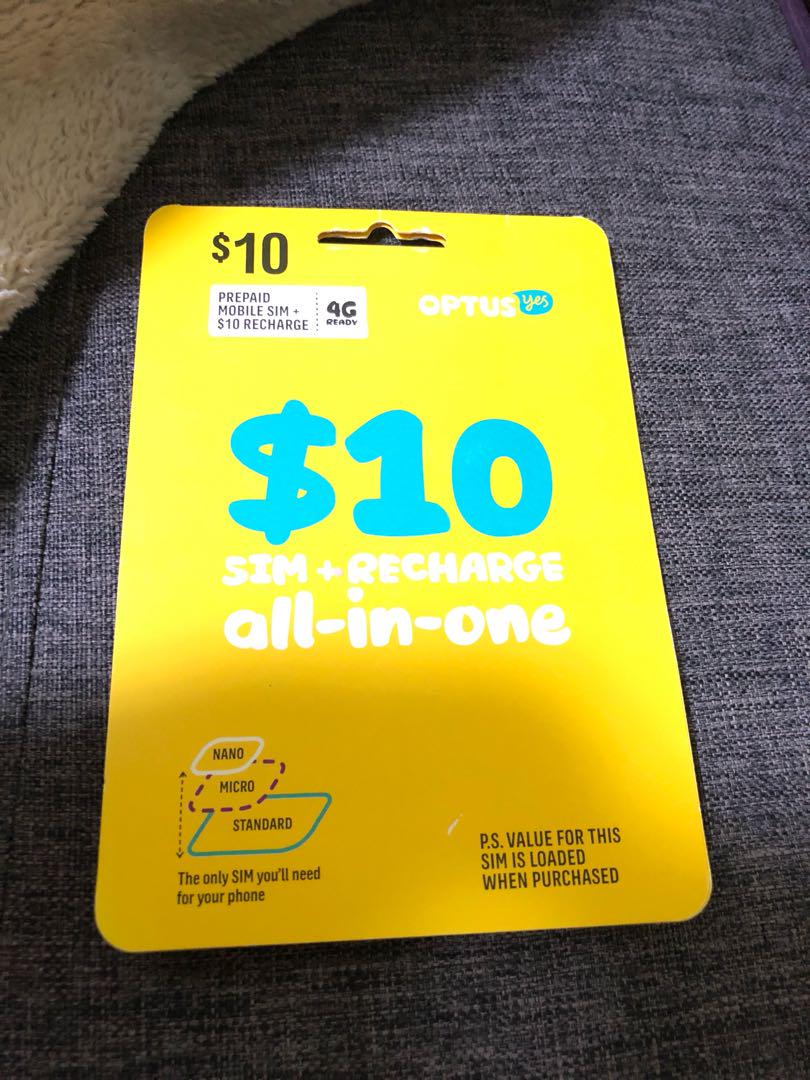 Optus $10 sim card Clearance