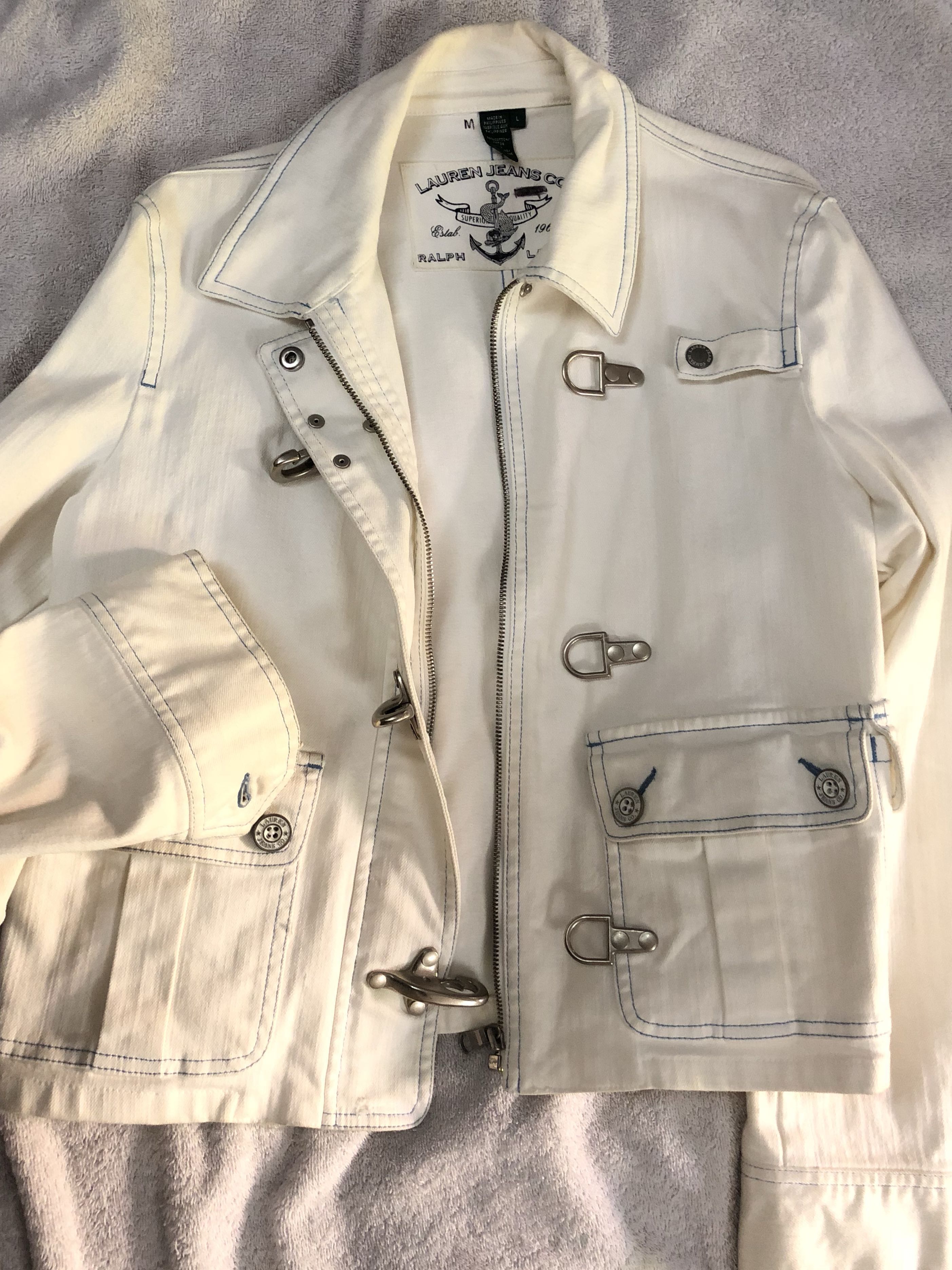 ralph lauren white denim jacket