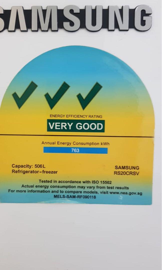 Samsung side by side refrigerator, TV & Home Appliances, Kitchen