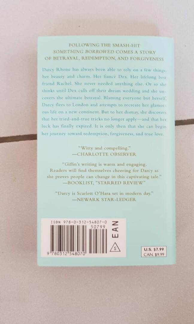 Something Borrowed Novel By Emily Giffin Books Stationery