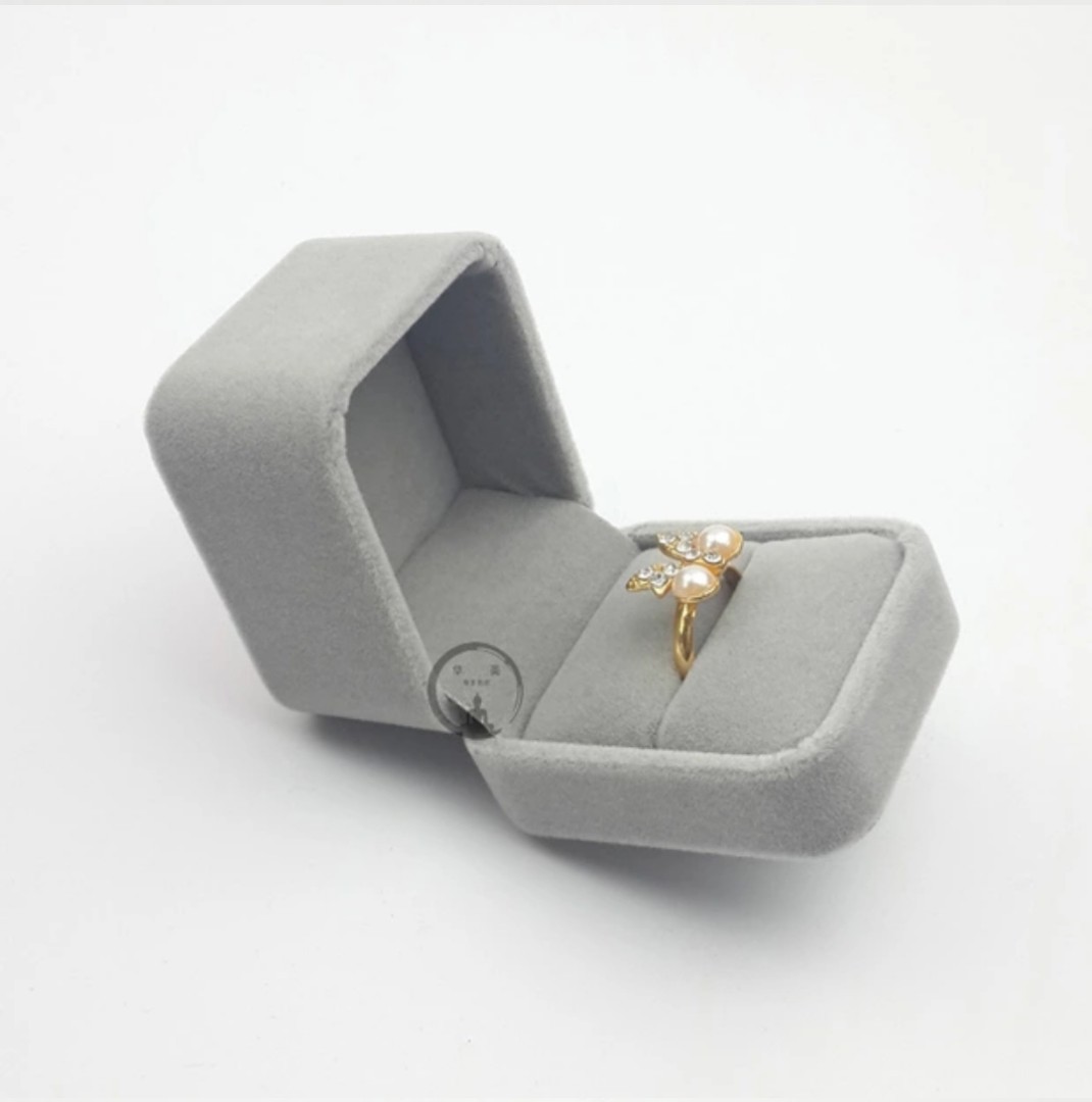 Wholesale Custom Logo PU Suede Ring Box Travel Luxury Gift Packaging Set Jewelry  Box
