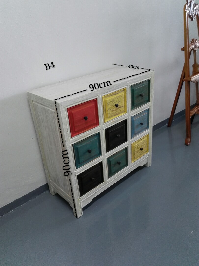 Teakwood Multi Coloured 9 Drawer Cabinet Sp Offer Furniture Shelves Drawers On Carousell