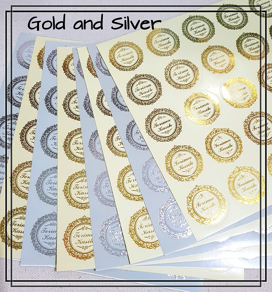 Terima Kasih Stickers Gold Or Silver Reflective Finishing Thank You Gifts Wedding Engagement Kahwin Berkat Label Hobbies Toys Stationery Craft Occasions Party Supplies On Carousell