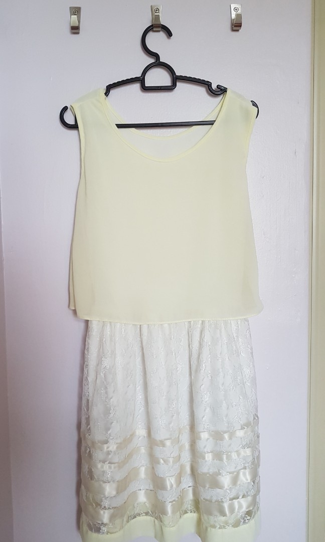pastel yellow lace dress