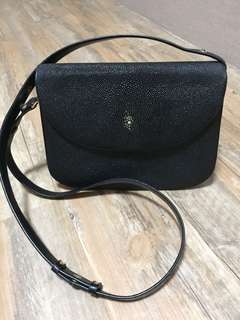 genuine stingray skin shoulder crossbody bag