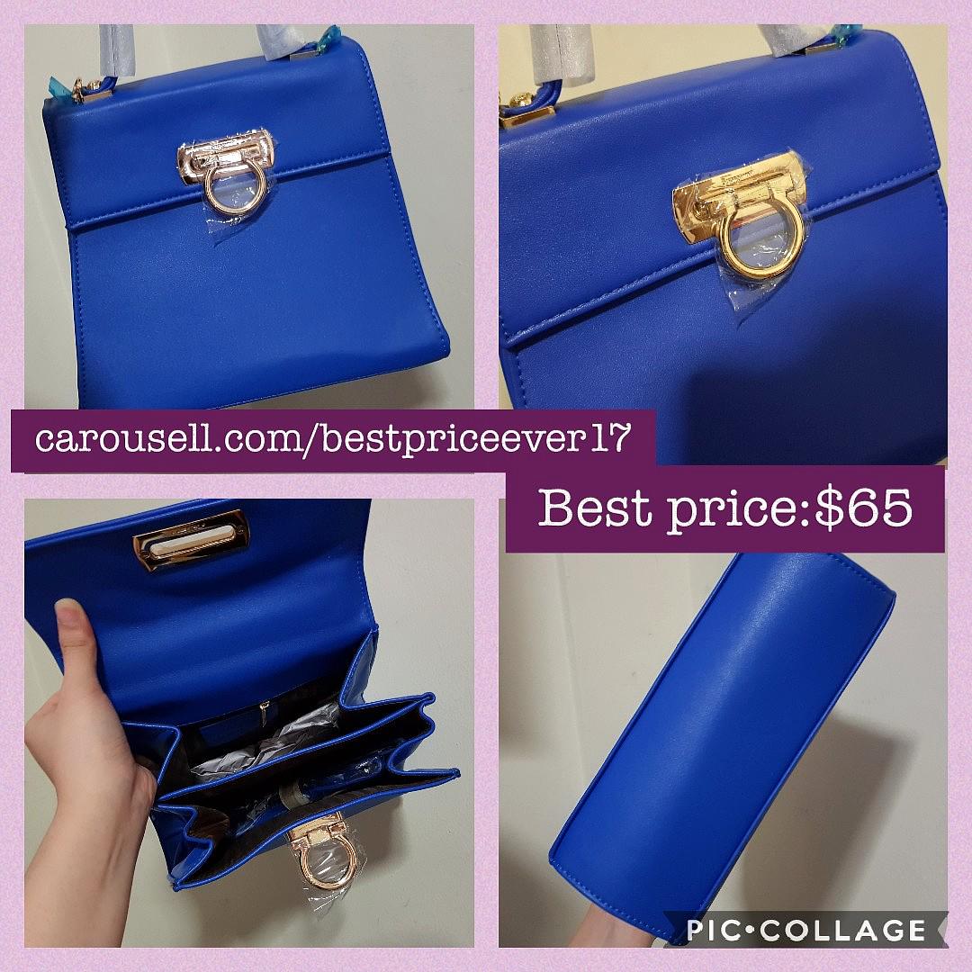 NOW 55 Salvatore Ferragamo Blue Sling Bag Luxury Bags Wallets on Carousell