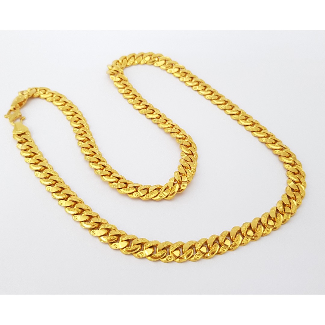 916 Gold Solid Cuban Link Chain Luxury Accessories Others On Carousell