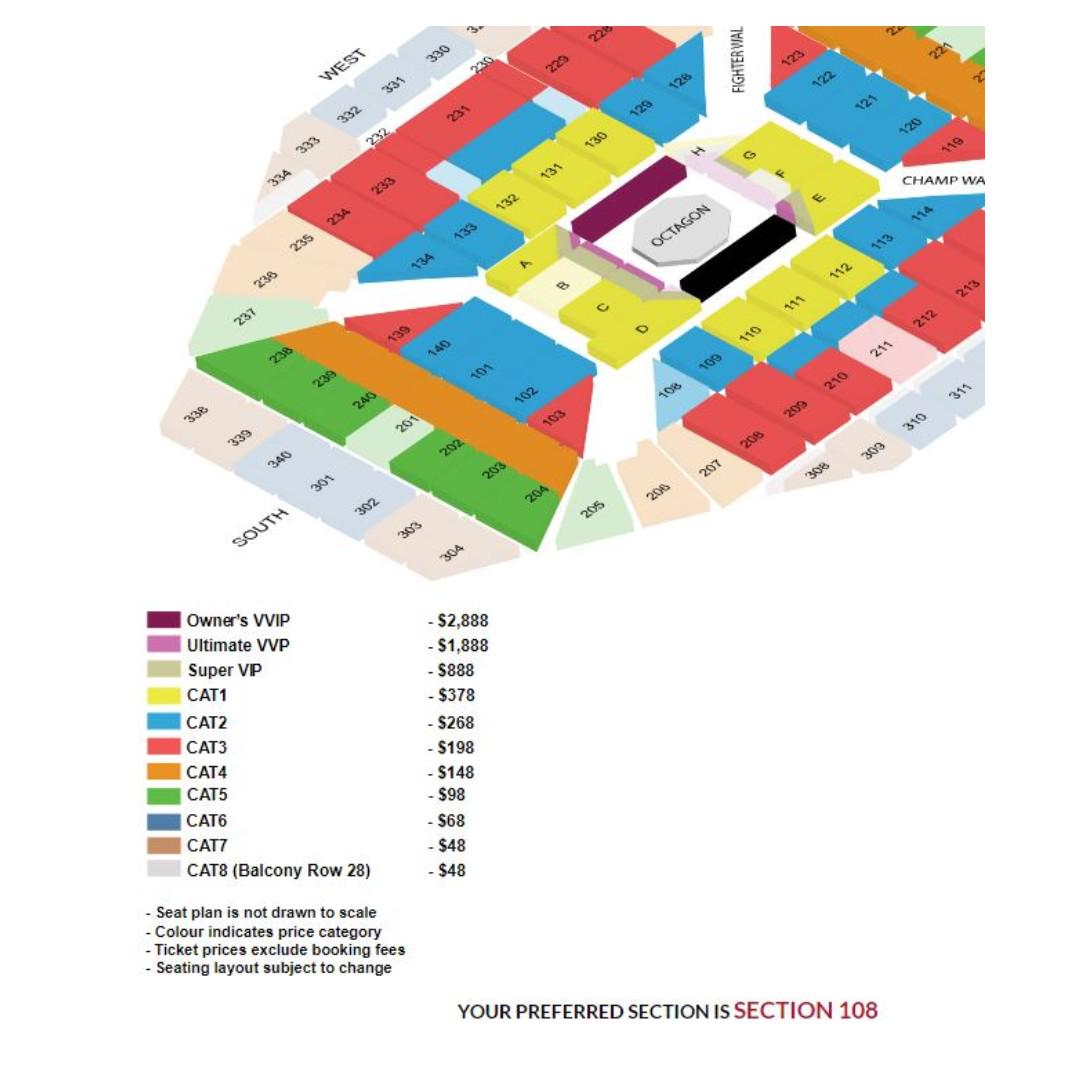 pair of CAT2 etickets UFC fight indoor stadium (originally 268/ticket