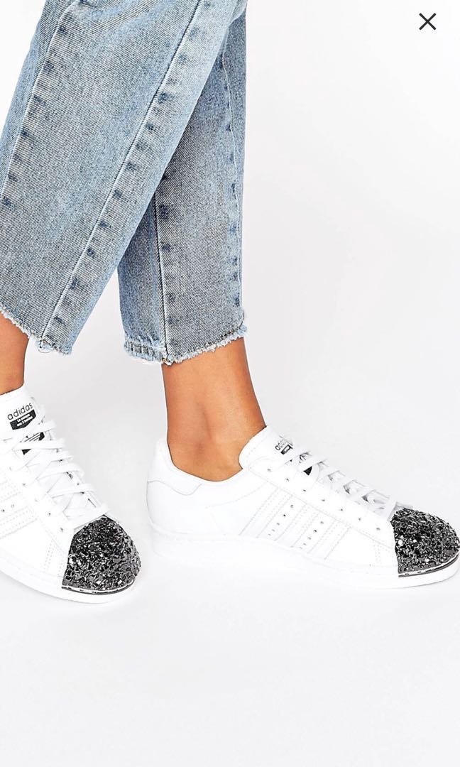 adidas originals superstar toe cap white trainers