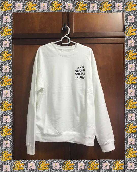Anti Social Social Club Mind Games White Crewneck Men s Fashion Tops Sets Tshirts Polo Shirts on Carousell