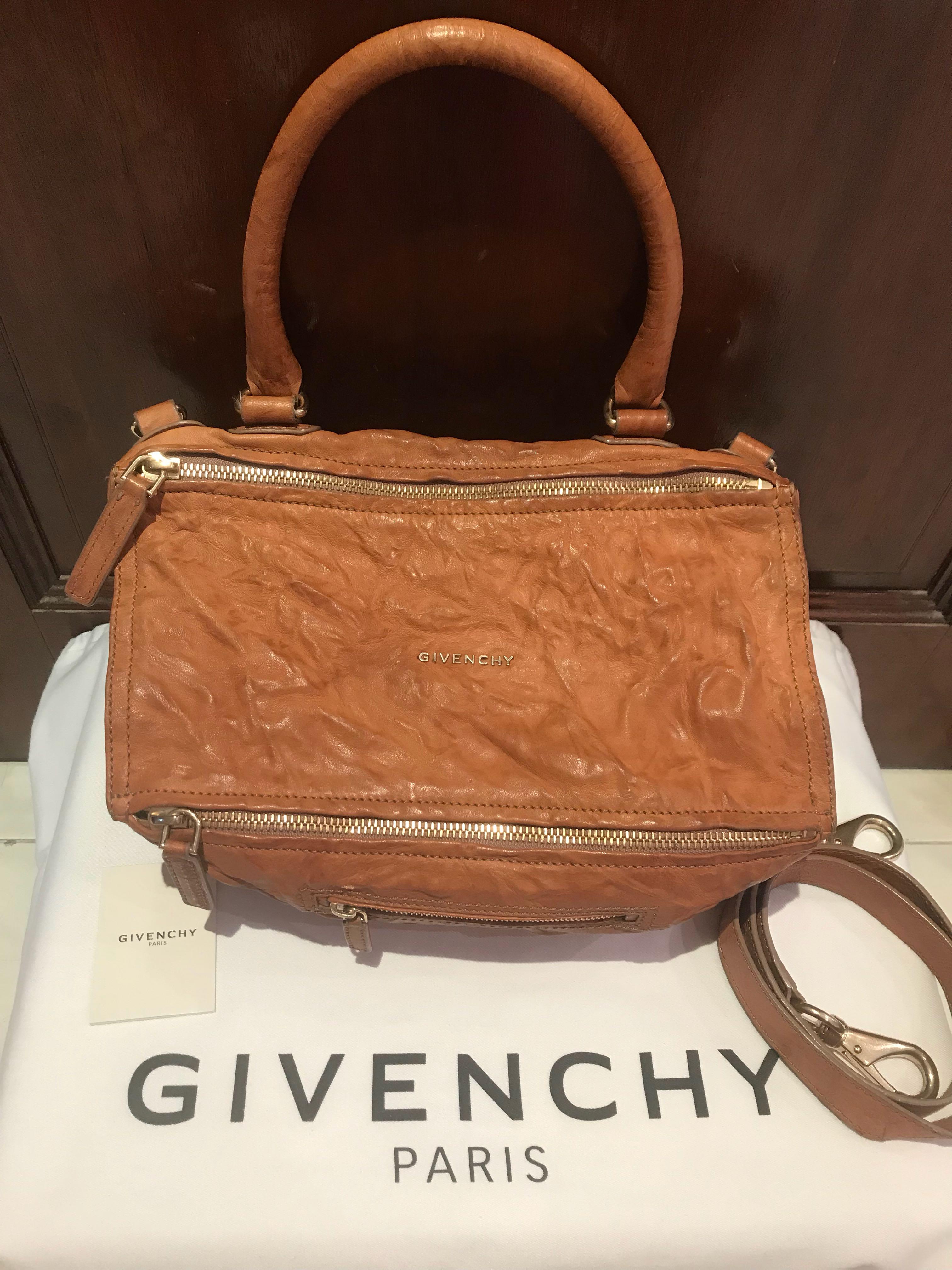 Authentic GIVENCHY Pandora Medium Cognac Luxury Bags Wallets on Carousell