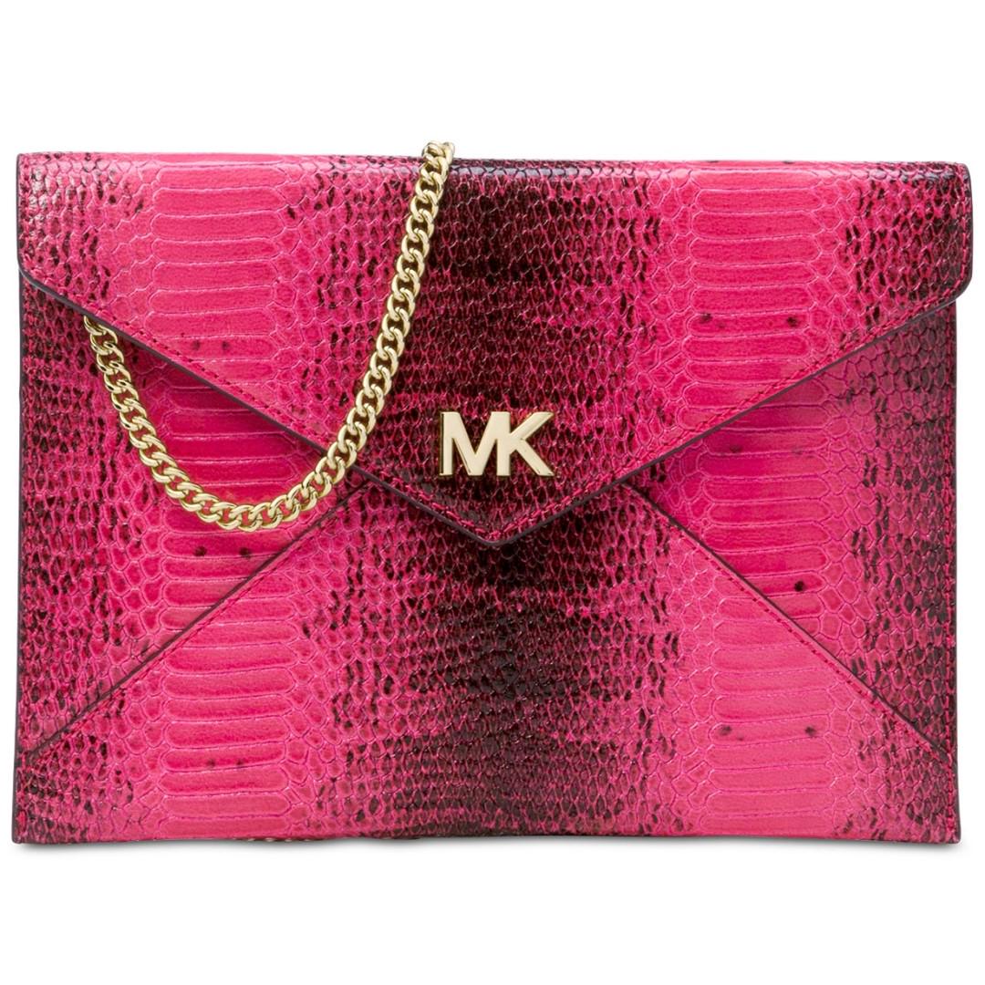 Authetic MICHAEL Michael Kors Barbara Medium Snakeskin Envelope Clutch  (60%OFF), Women's Fashion, Bags & Wallets, Cross-body Bags on Carousell