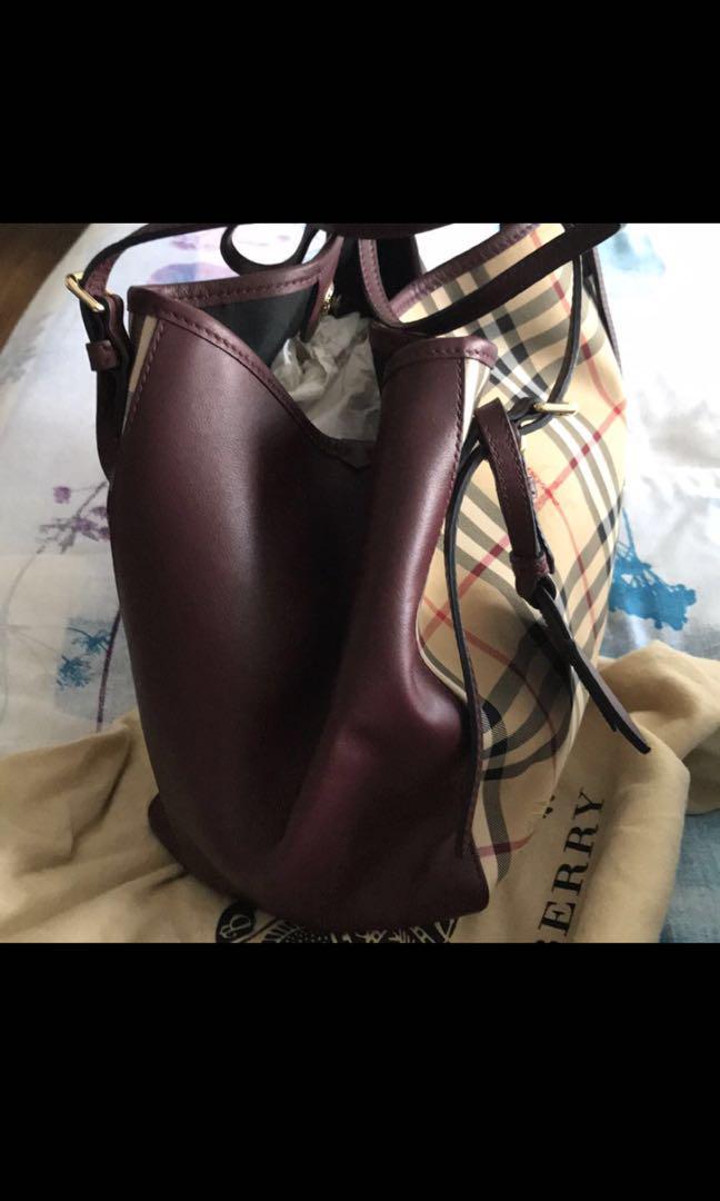 Burberry small canter in horseferry check and leather outlet