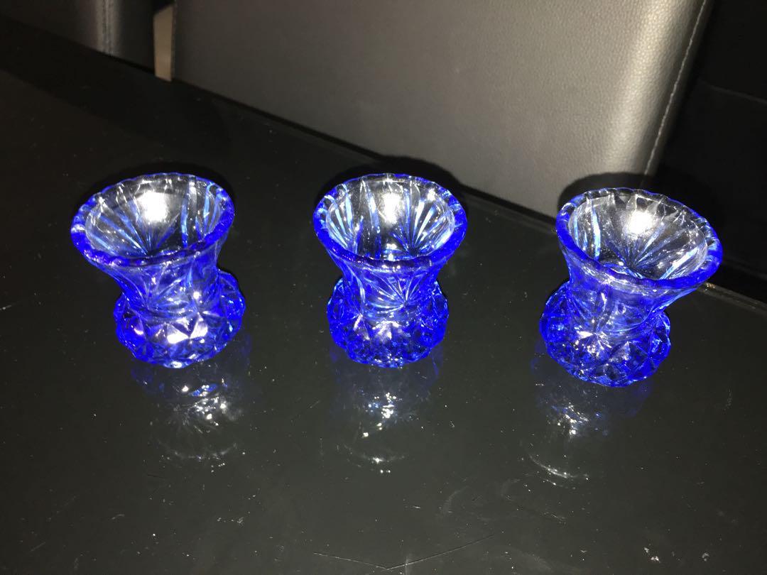 Depression Blue Glass Vases Antiques Others On Carousell