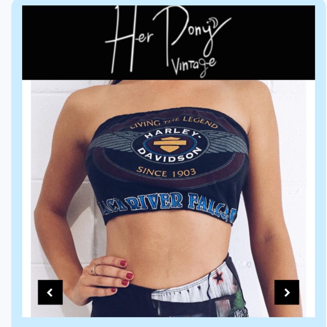 Her Pony Vintage Harley Davidson Tube Top Women S Fashion