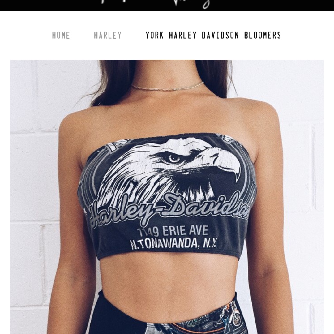 Her Pony Vintage Harley Davidson Tube Top Women S Fashion