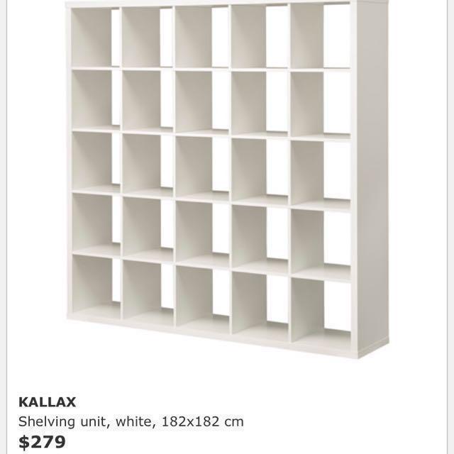 Ikea Kallax White 5x5 Shelving Unit Furniture And Home Living Furniture