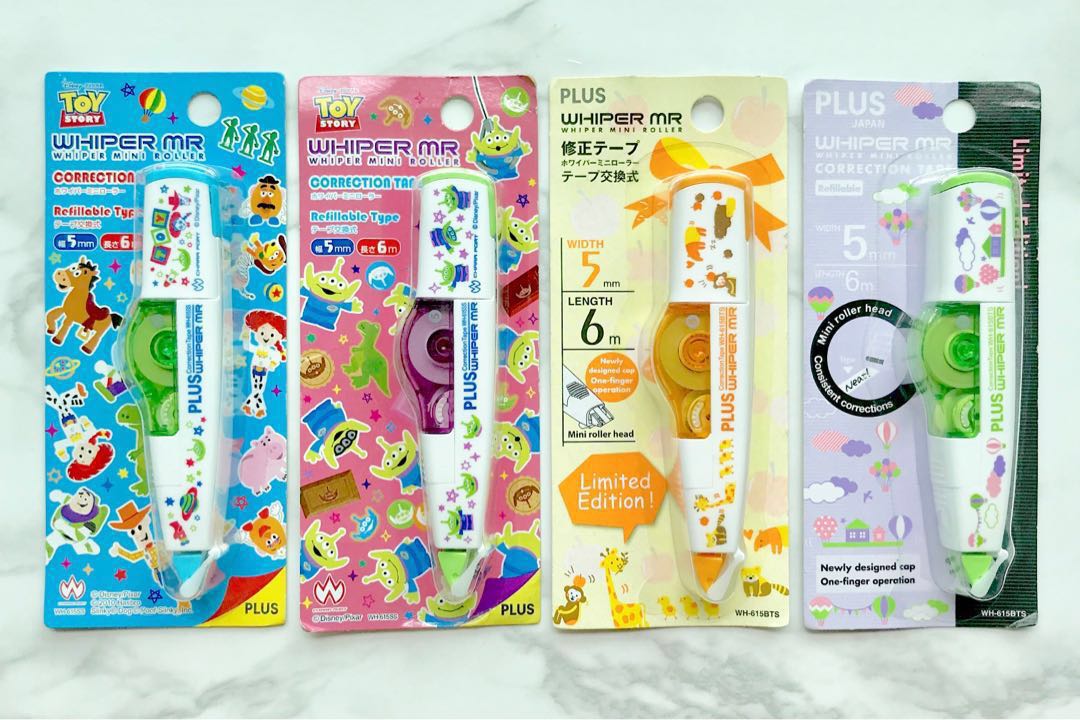 Limited Edition Plus Whiper Mr Mini Roller Correction Tapes 5mm X 6m Disney Toy Story Alien Giraffe And Balloon Books Stationery Stationery On Carousell