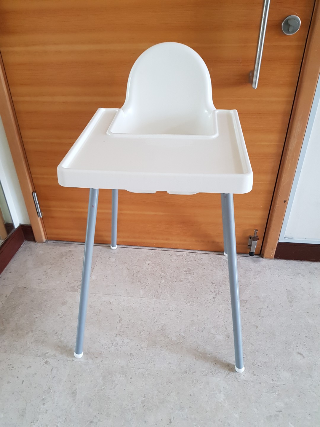 Pre Loved Ikea Antilop Baby Feeding White High Chair With Food Tray Photo
