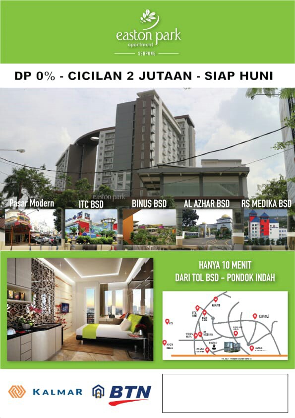 Promo Spektakuler Easton Park Bsd Dengan Dp 0 Siap Huni