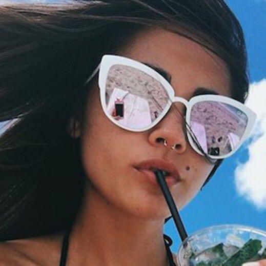 Quay cat eye mirrored sunglasses sales