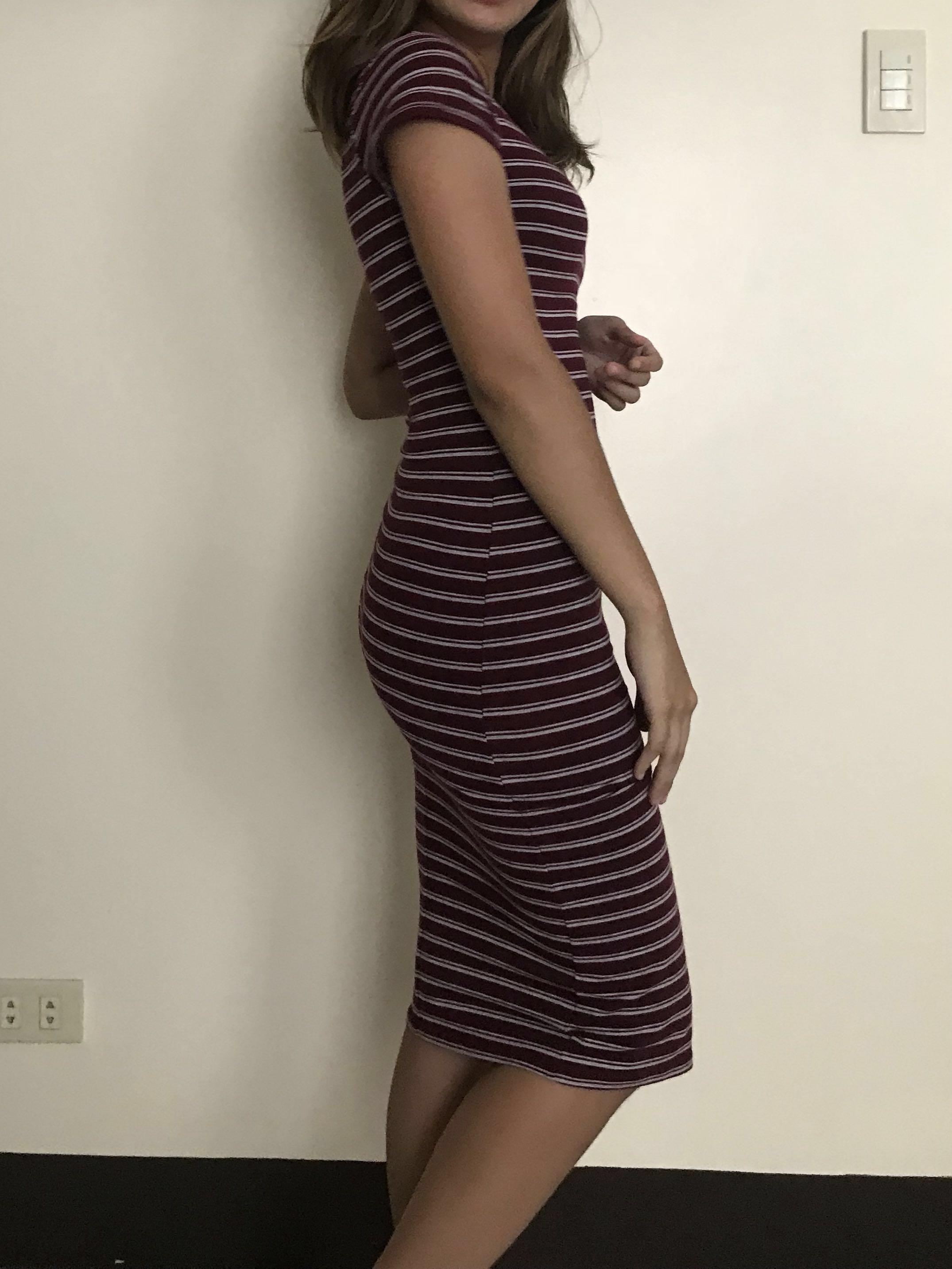 red striped bodycon dress