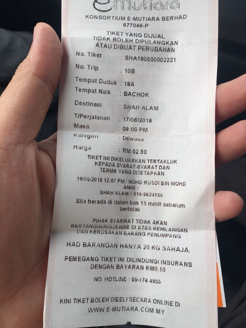 Tiket Bas Shah Alam