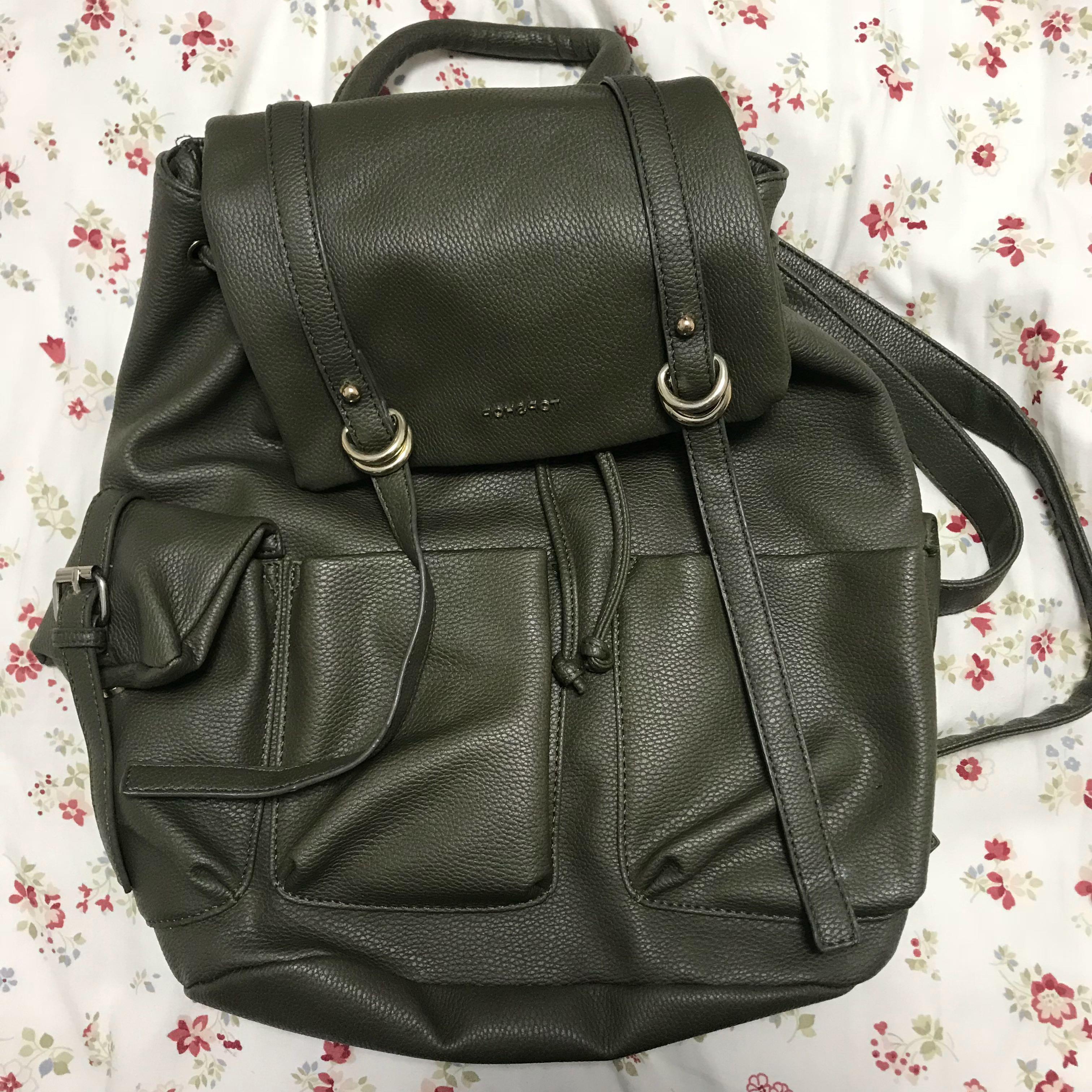Topshop Army Green Backpack Women s Fashion Bags Wallets Cross body Bags on Carousell