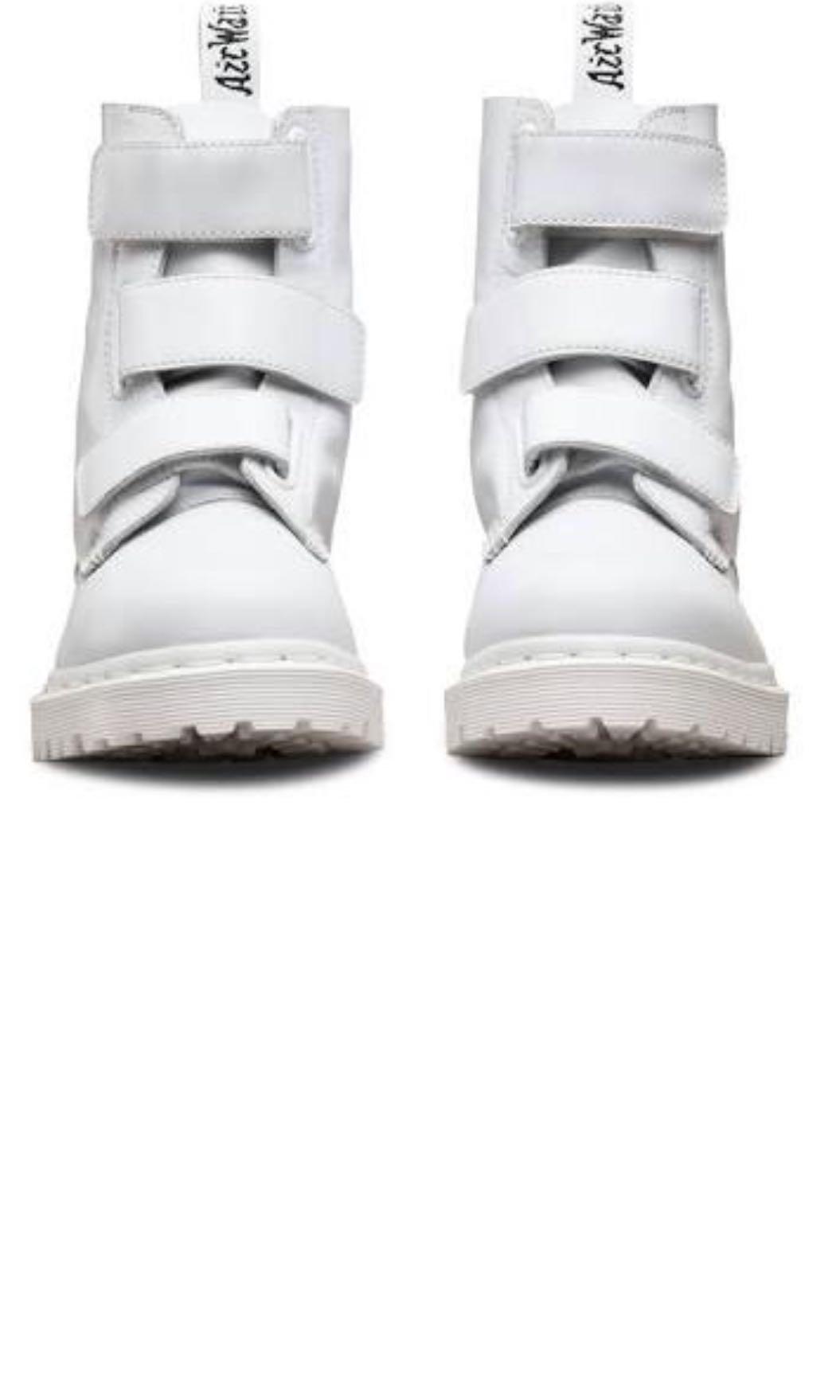 white doc martens velcro