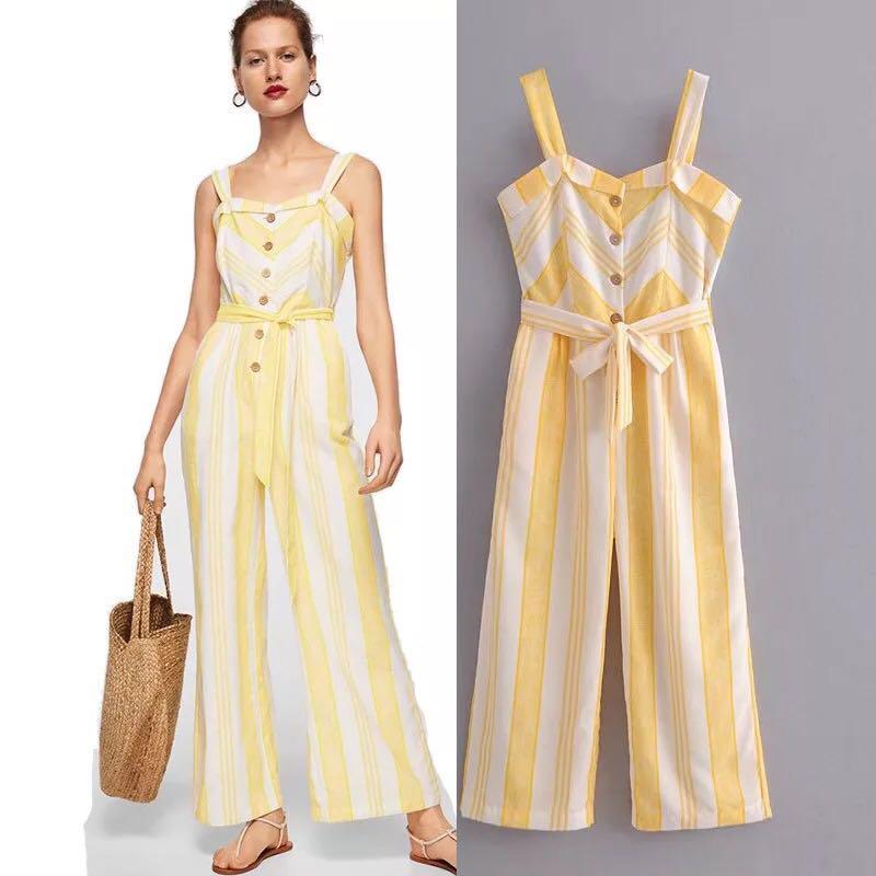 white and yellow jumpsuit