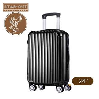[Stag-Out] Pacific Ultralight ABS HardCase 24" Luggage Bag Suitcase (Mystery Black)