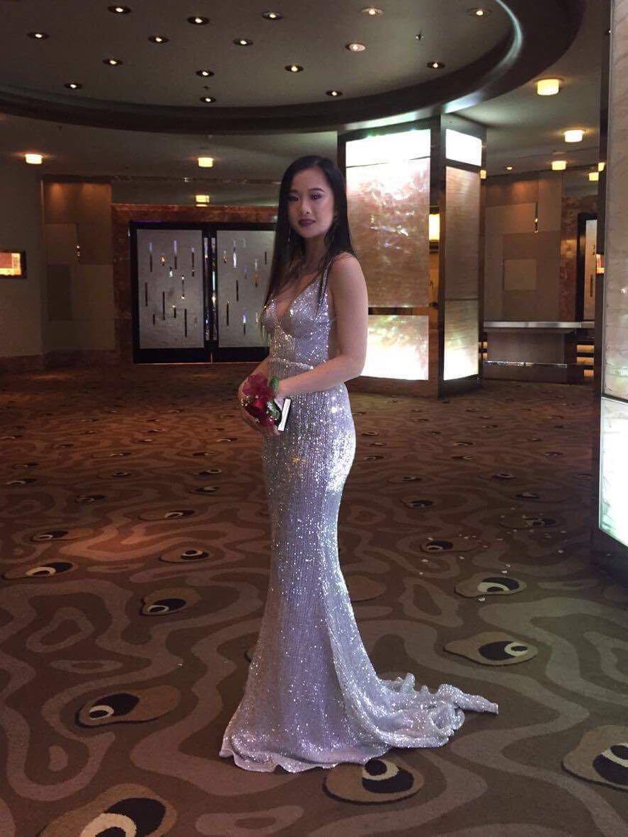 Abyss By Abby Jilah Gown Silver Women S Fashion Clothes On Carousell Abyss by abby black plunge sleeveless high slits long women's dress xs. abyss by abby jilah gown silver