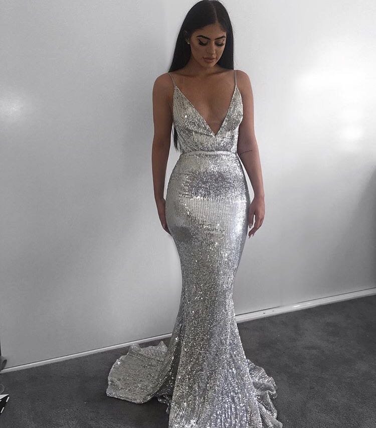 Abyss By Abby Jilah Silver Women S Fashion Clothes On Carousell Abyss by abby silver sequin jilah gown. abyss by abby jilah silver